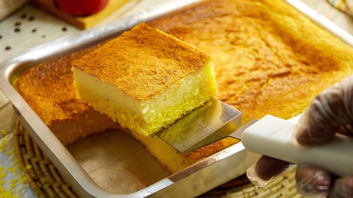 jÁ - BOLO DE FUBÁ CREMOSO DE LIQUIDIFICADOR - JÁ SAI RECHEADO DO FORNO